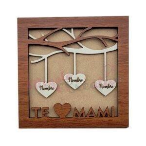 cuadro personalizado corazon en ramas