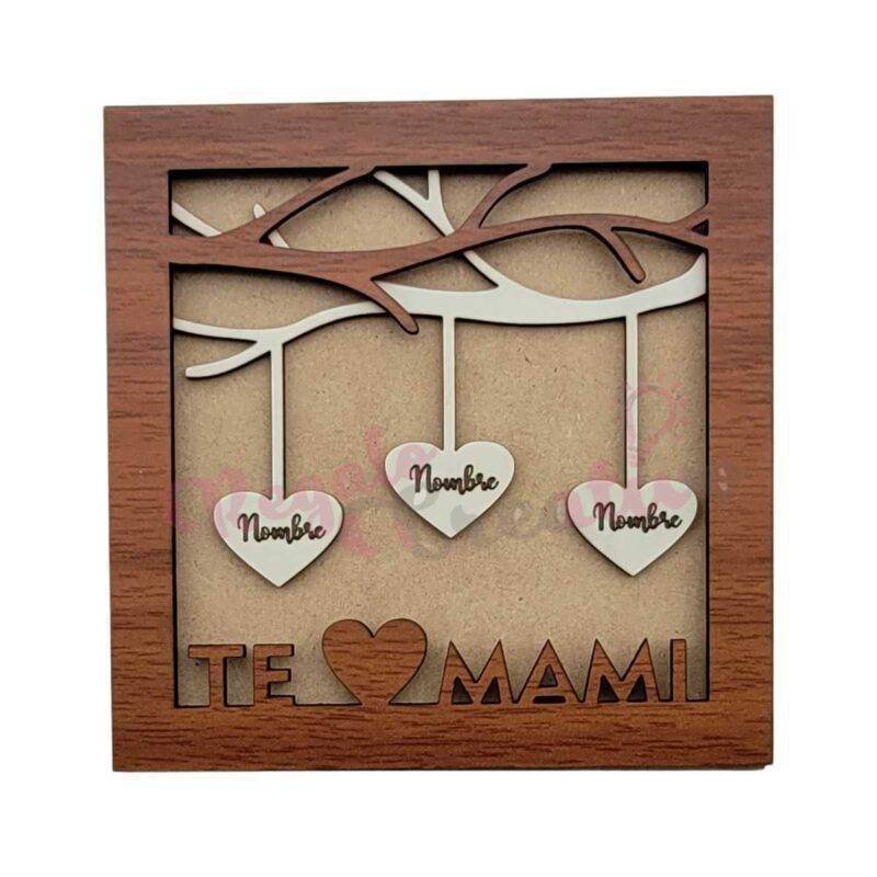 cuadro personalizado corazon en ramas