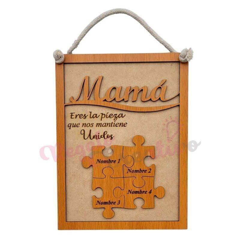 Letrero de madera personalizado rompecabeza