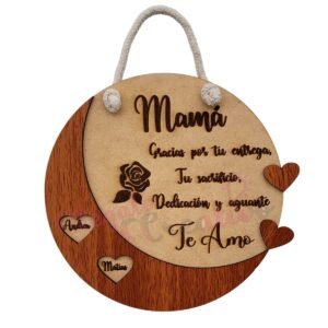 letrero de madera personalizado para el día de la madre en Regalo Creativo